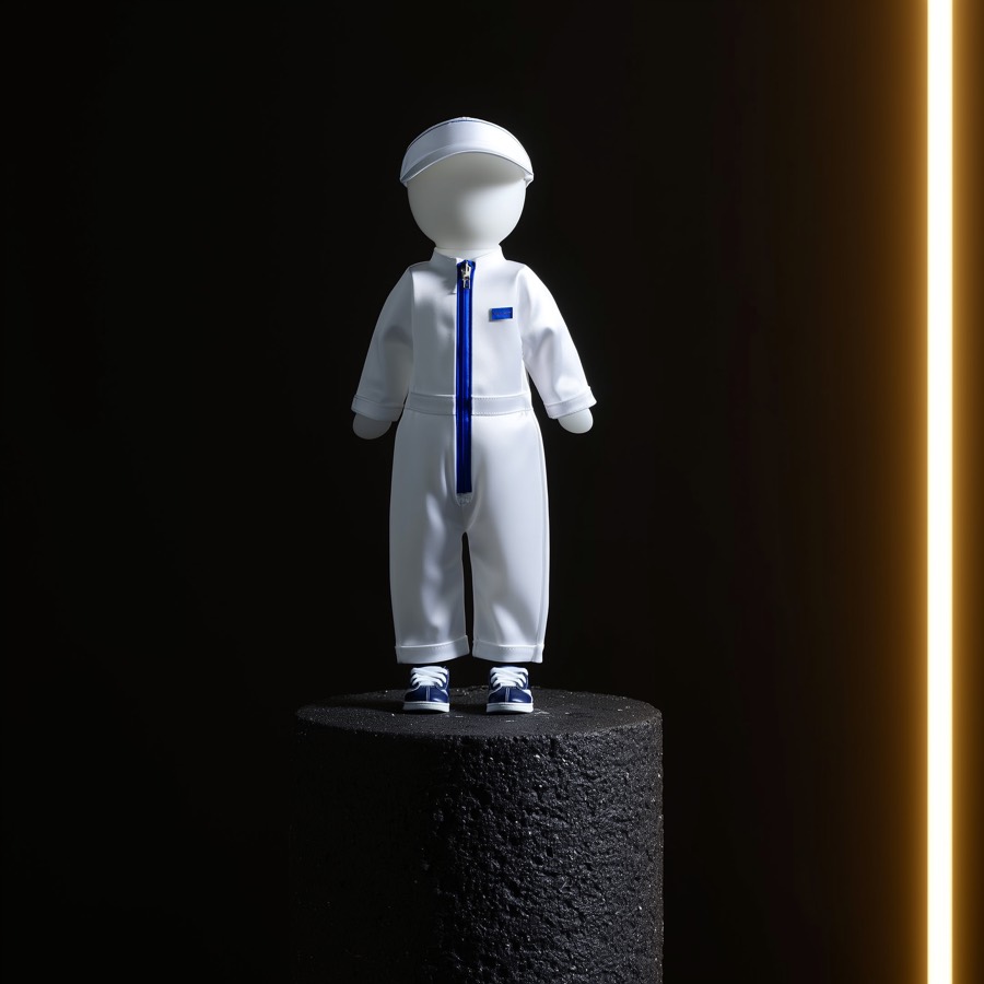 Frost racing fit on a plush mannequin